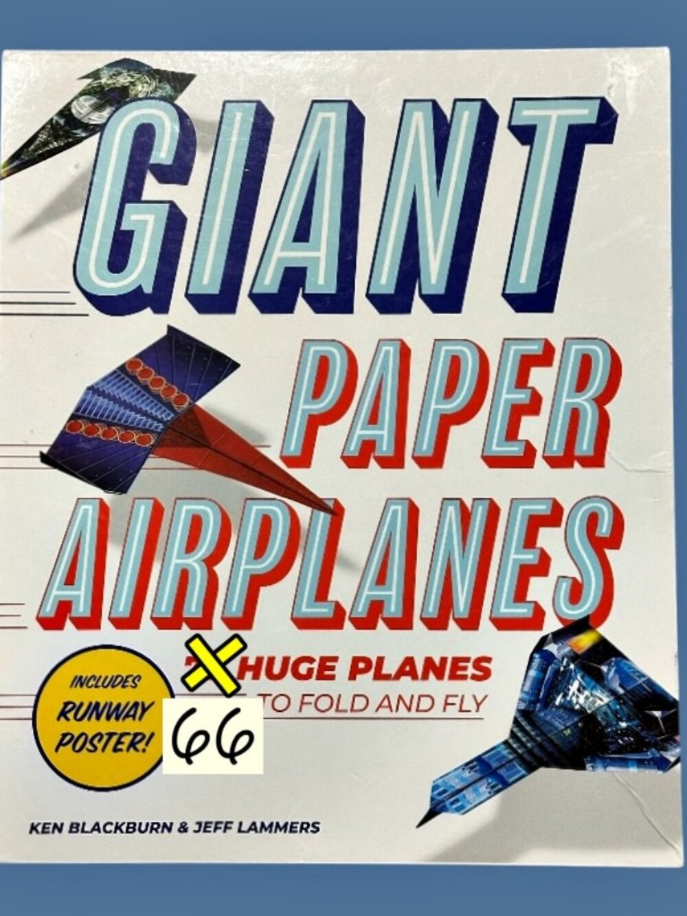Giant Paper Airplanes Kit 66 (of out 77) Huge Planes Fold & Fly w Runway Poster